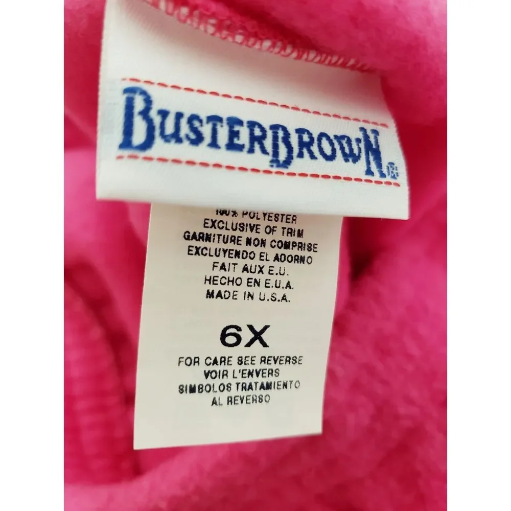 Girls Vtg Buster Brown Fleece Skirt Pink‎ 6X Bunny Bear Penguin Soft Kinder